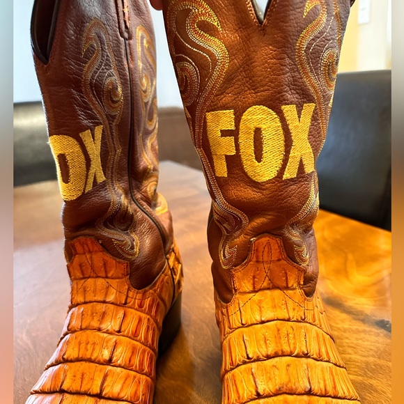 Genuine Caiman Alligator Skin Cowboy Western Boots Mens Size 10D - Picture 5 of 8